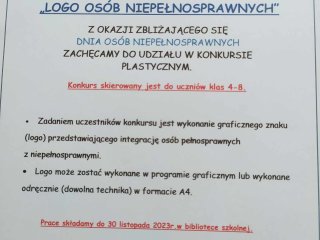 Konkurs plastyczny &#34;Logo osób niepełnosprawnych&#34;
